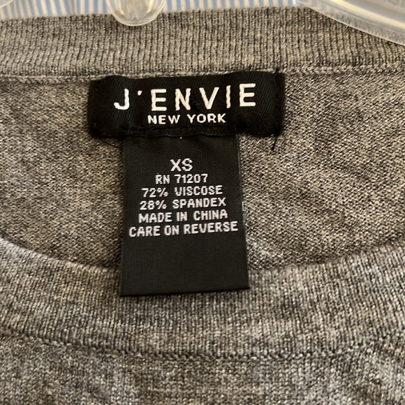 J’Envie Mix Media Gray Blue stripes Shirt Size XS - Picture 10 of 10